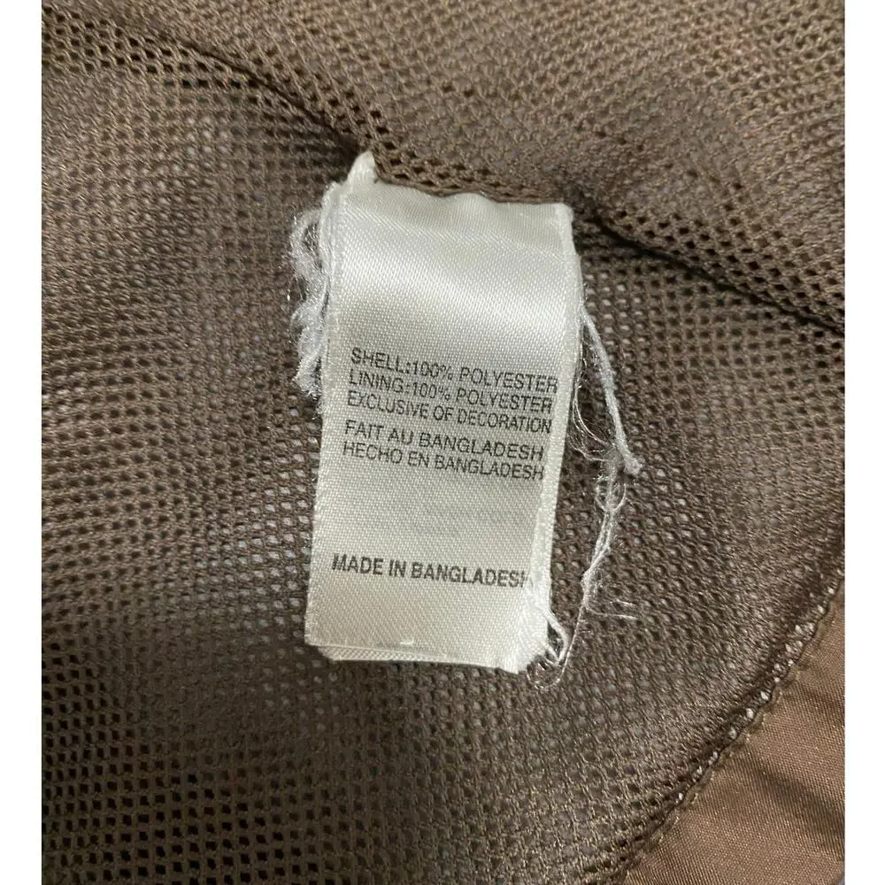 Nike Girl's Hooded Windbreaker Jacket 5 Brown Pink Front Logo Full Zip Up Coat
